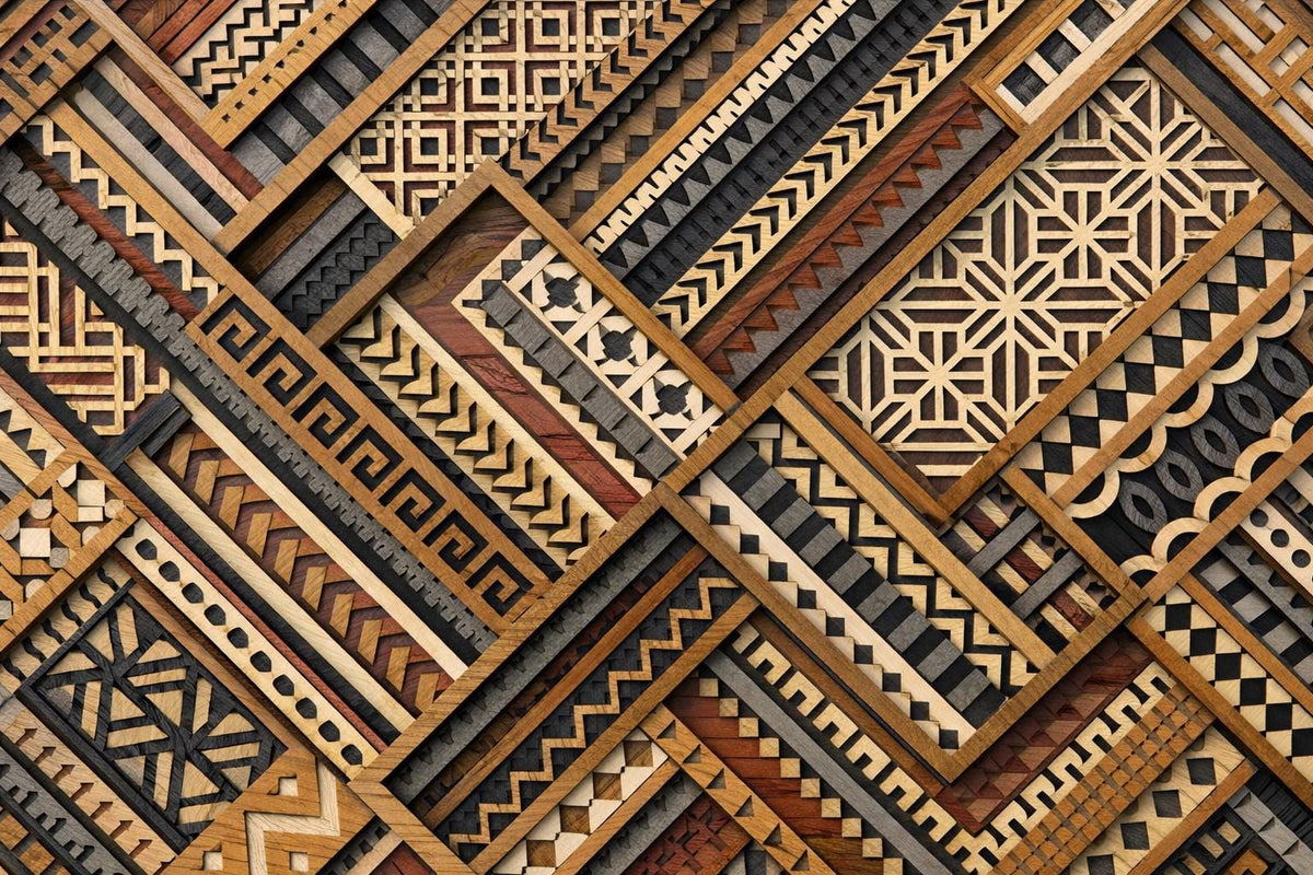 Urban Mosaic 8-Layer Wooden Mandala Wall Art – Geometric 3D Decor