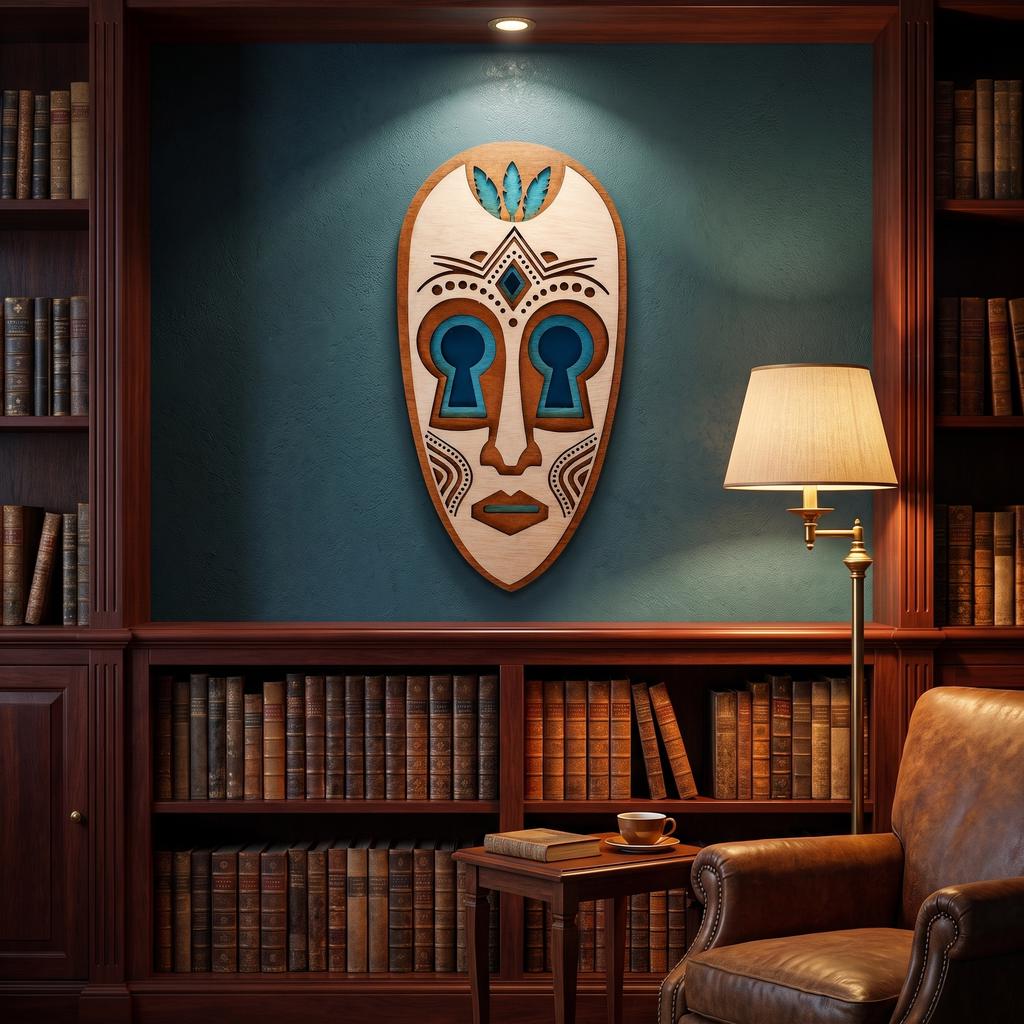 Savanna Spirit Mask – Layered Wooden Wall Art | African-Inspired Tribal Mask