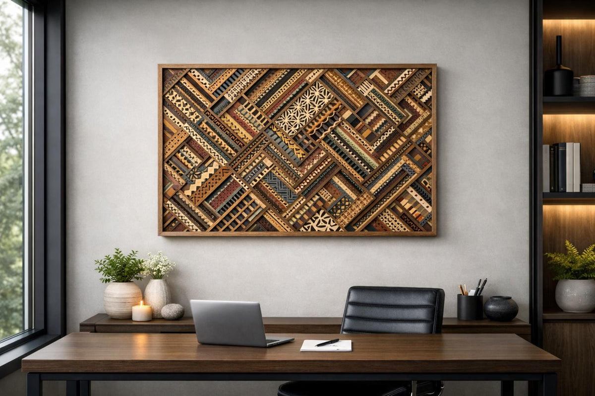 Urban Mosaic 8-Layer Wooden Mandala Wall Art – Geometric 3D Decor