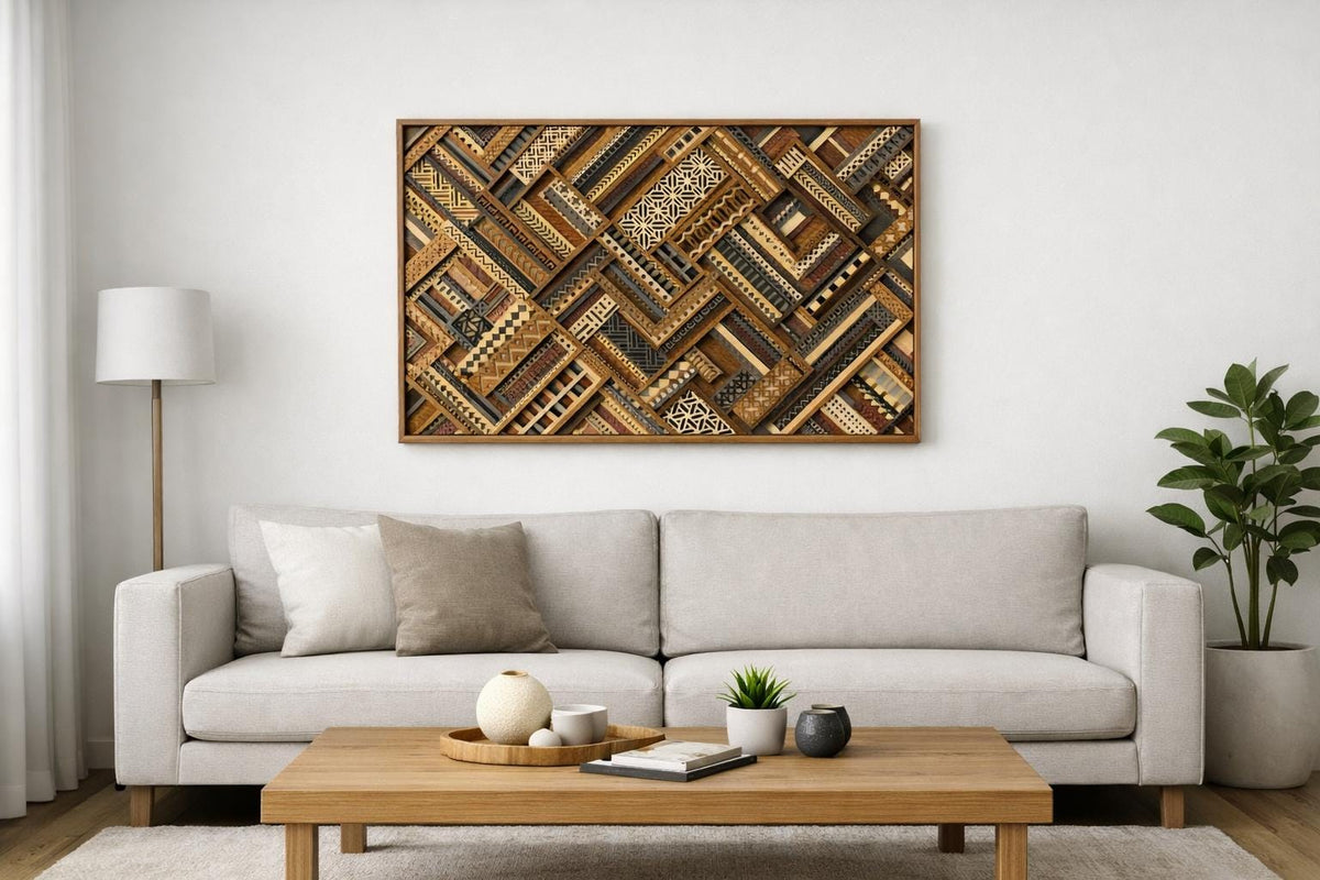 Urban Mosaic 8-Layer Wooden Mandala Wall Art – Geometric 3D Decor