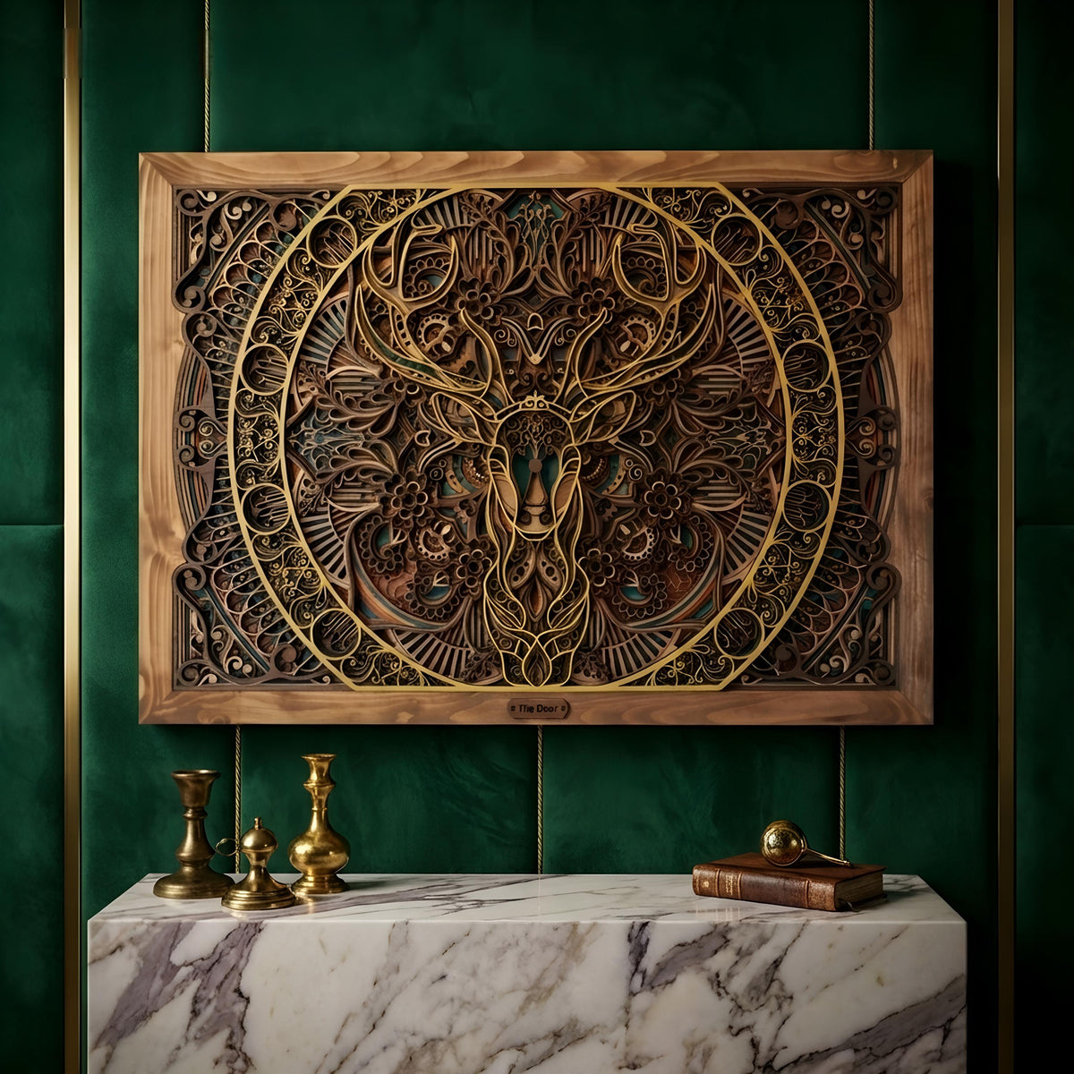 9-Layer Deer Mandala Wall Art – Layered Wooden Wildlife Decor